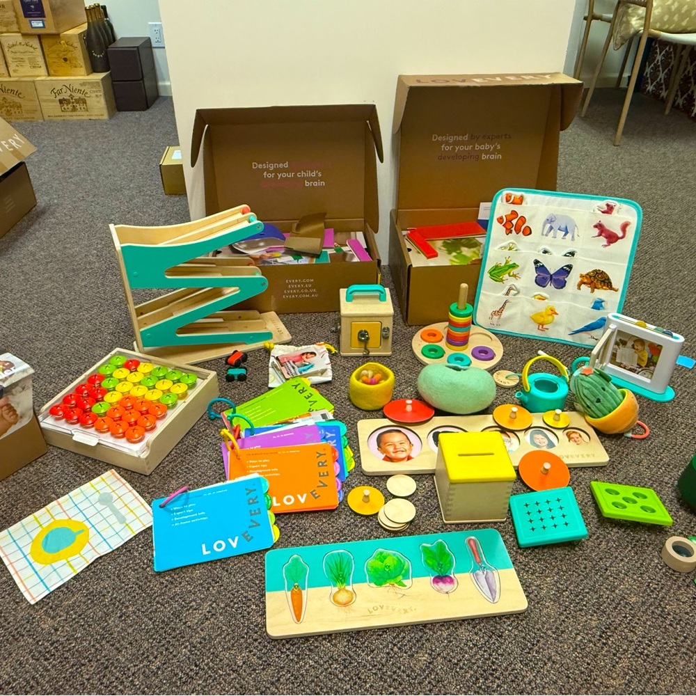 LOVEVERY Colorful Wooden Educational Toy Sets: 13 -30 Months: 5 kits
